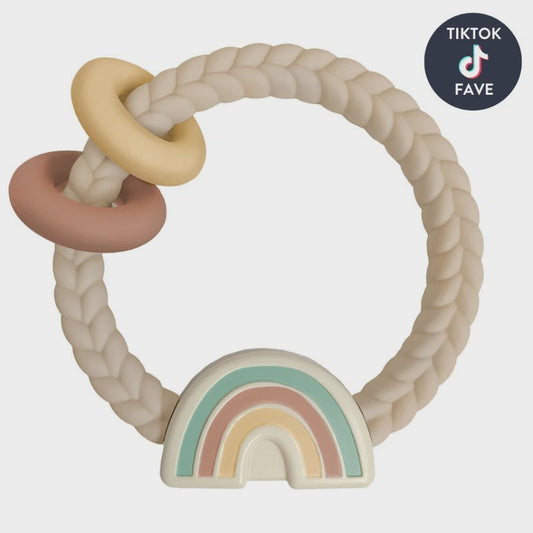 Ritzy Rattle™ Silicone Teether Rattles - Natural Rainbow