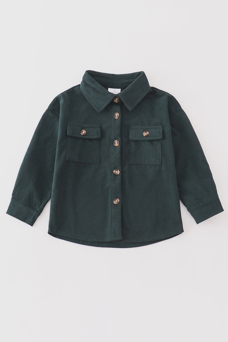 Corduroy Button Down in Forest