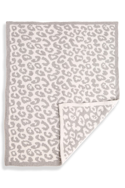 Luxe Leopard Blanket in Grey