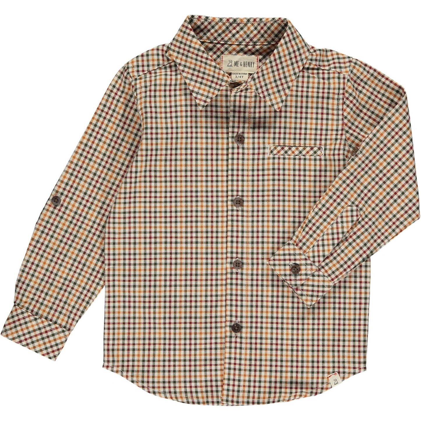 Atwood Plaid Woven Shirt in Navy/Gold