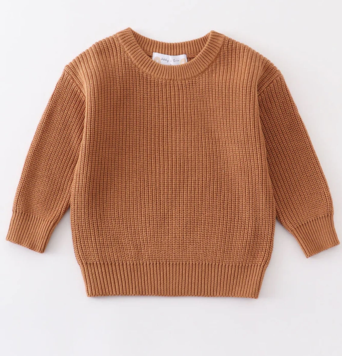 Knit Pullover Sweater in Camel